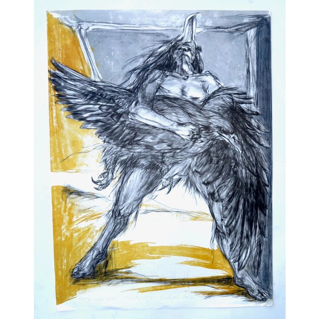 Mid-Century Modern Daniel Owen Stolpe Lithograph 'The Eagle Catcher' 1980 For Sale - Image 3 of 4