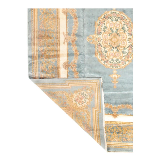 Traditional Pasargad DC Blue Royal Kerman Handmade Rug For Sale - Image 3 of 3