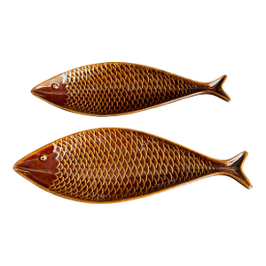 Stig Lindberg Gustavsberg Fish Fladen Fish Dishes Bowls a Pair Mid Century