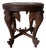 Vintage Anglo Indian Hand-Carved Elephant Side Table With Bone Inlay Animal Motif For Sale
