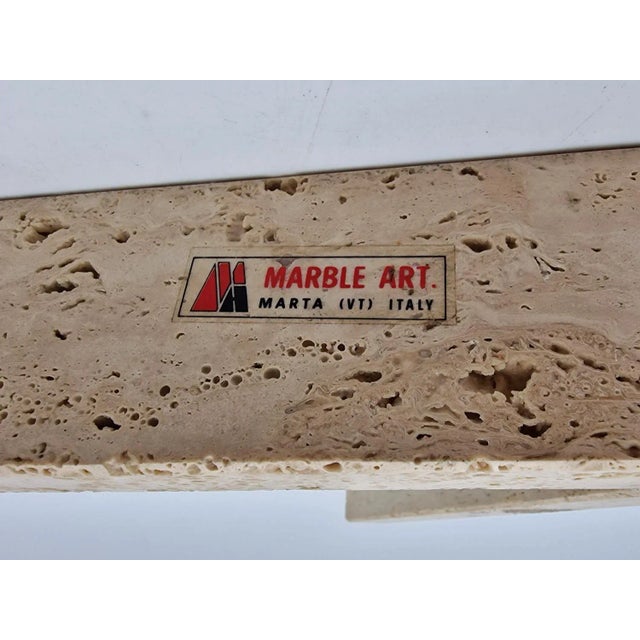 Glass Glass & Travertine Photo Frame in Travertine by Marble Art, 1970s For Sale - Image 7 of 8