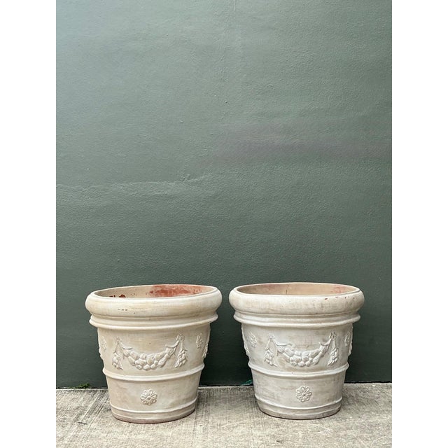 Vintage Italian Terracotta Planters - A Pair For Sale - Image 11 of 14