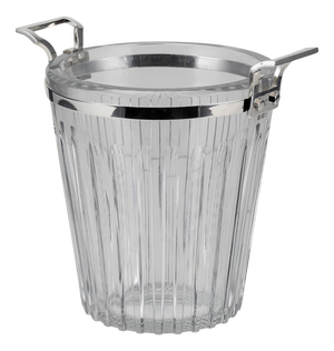 French Silver-Plated & Baccarat Glass Wine Cooler ,1960s