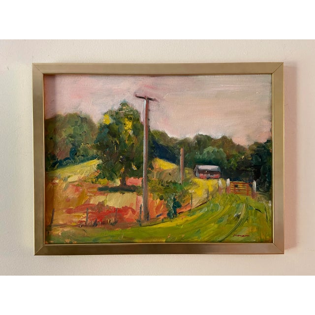A vibrant original painting created plein-air in Missouri. The location was near Rye Creek in Franklin County. The...