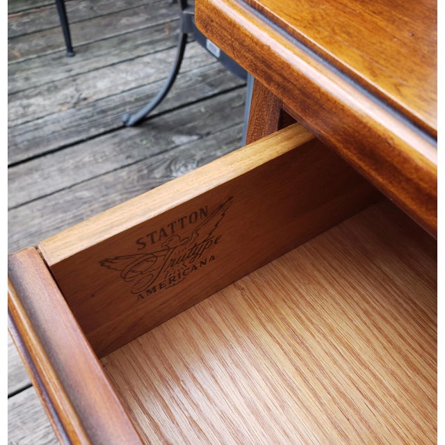 Vintage Statton Trutype Americana Oxford Cherry Dresser Chest For Sale - Image 10 of 11