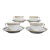 Mid 20th Century Limoges a Raynaud Marie Antoinette White Gilt Footed Cup & Saucer - Set of 4 For Sale