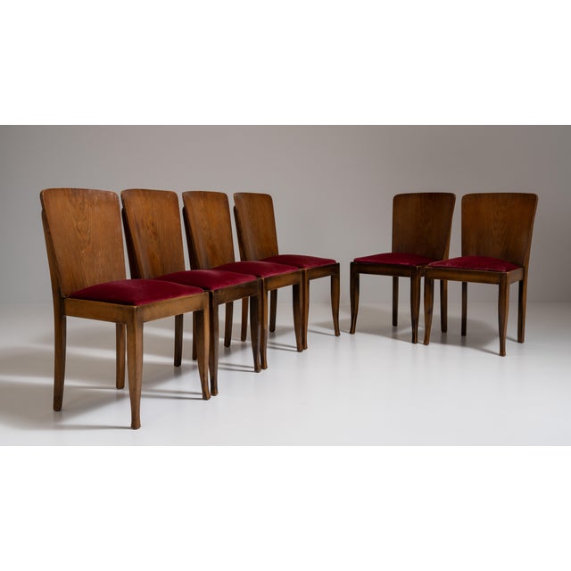 Set of Six 1940s Czech Amber Art Deco Dining Chairs For Sale - Image 14 of 15