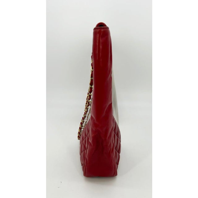 Mid 20th Century Chanel Vintage Red Leather Clear PVC Shoulder Bag Tote c1990s For Sale - Image 5 of 11