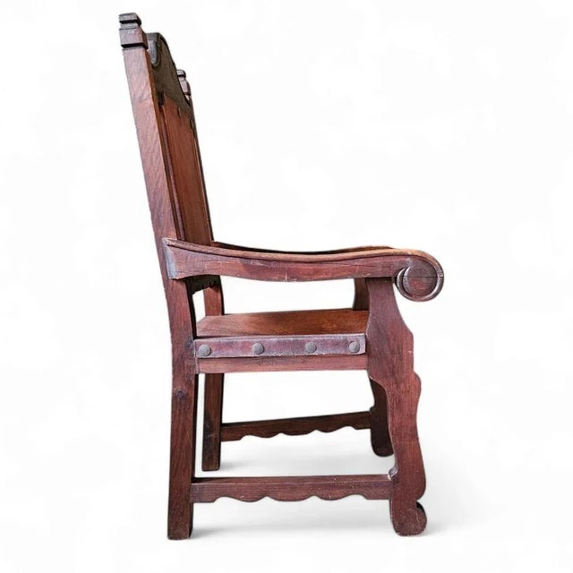 Spanish Early 20th Century Spanish Colonial Silla Amplia Chair For Sale - Image 3 of 5