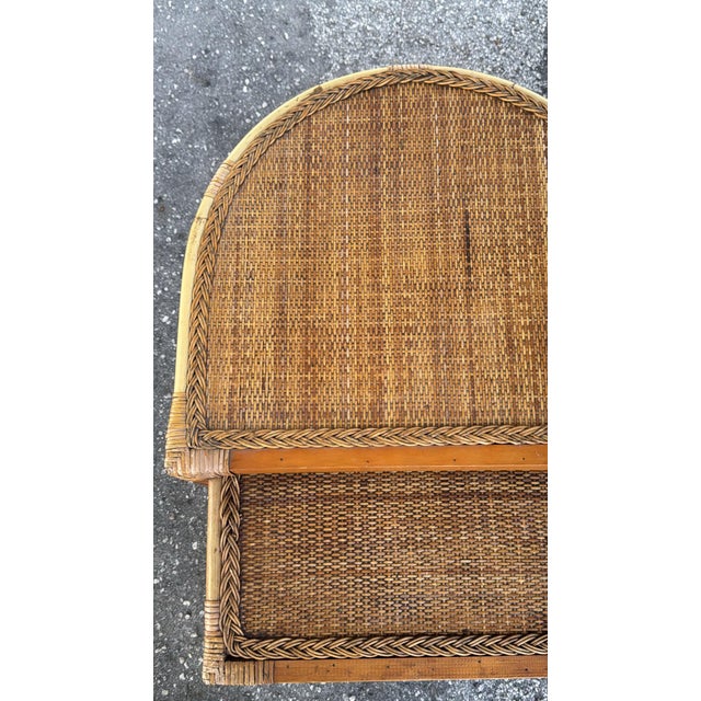 Vintage Bamboo & Wicker Nesting Side Tables – Set of 2 For Sale - Image 4 of 4