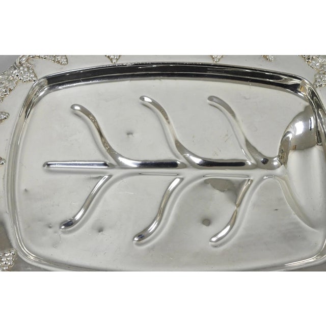 Antique English Victorian Silver Plated Grapevine Meat Cutlery Tray by Benedict For Sale In Philadelphia - Image 6 of 13