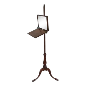 Antique 18th Century George III Mahogany Fire Screen or Candle Reflector on Tripod Stand