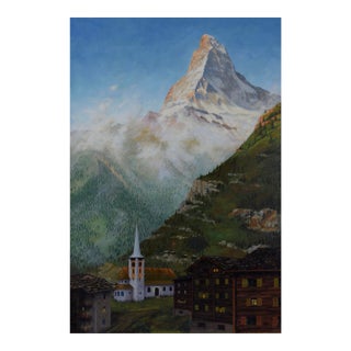 Under the Matterhorn - Acrylic on Canvas For Sale