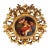 Antique Italian Hand Painted Madonna Della Seggiola Tile in Gold Gilt Frame For Sale