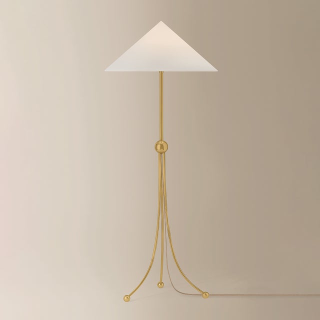 2020s Mitzi Katya 25.5 in. 1 Light Floor Lamp in Aged Brass Finish For Sale - Image 5 of 7