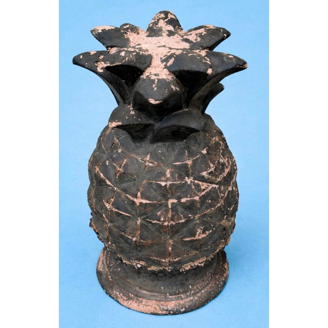 American Vintage Weathered Pineapple Garden Statue Circa 1980s For Sale - Image 3 of 9