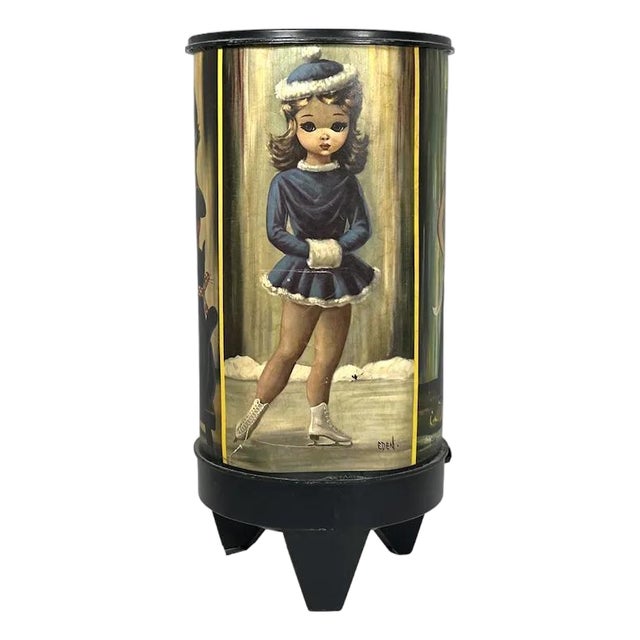 1960s Mid Century Modern Big Eyes Girl Table Lamp - Signed Eden For Sale