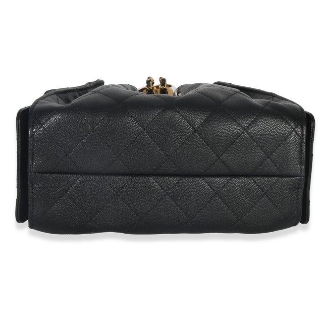 2020s Black Quilted Caviar Mini Chanel 25 Hobo Handbag For Sale - Image 5 of 9