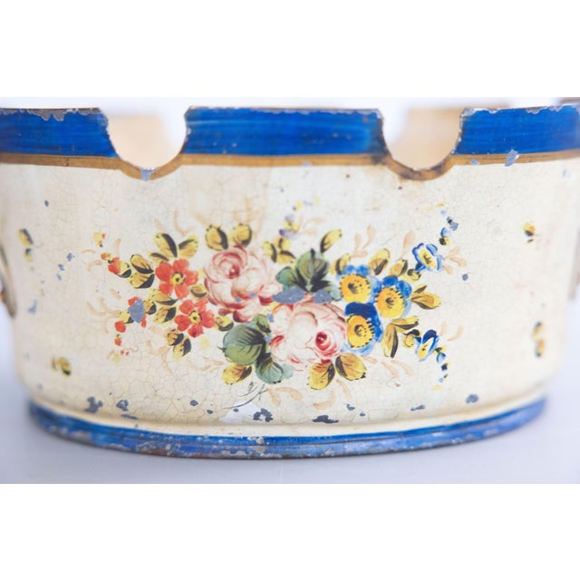 19th Century French Tole Birds Cachepot Jardiniere For Sale - Image 4 of 10