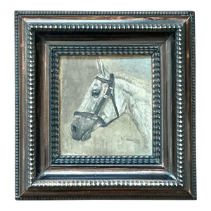 Vintage Boho Original Painting of Horse Head on Board
