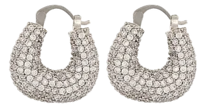Sparkly Diamond Silver Fashion Earrings, A Pair