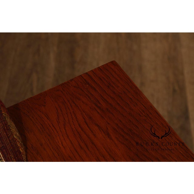 Bassett Furniture Bassett Furniture Mission Style Oak Spindle Settee For Sale - Image 4 of 17