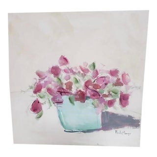 Pamela Munger Signed Original Abstract Floral Painting – 30”x 30” For Sale