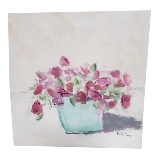 Pamela Munger Signed Original Abstract Floral Painting – 30”x 30” For Sale