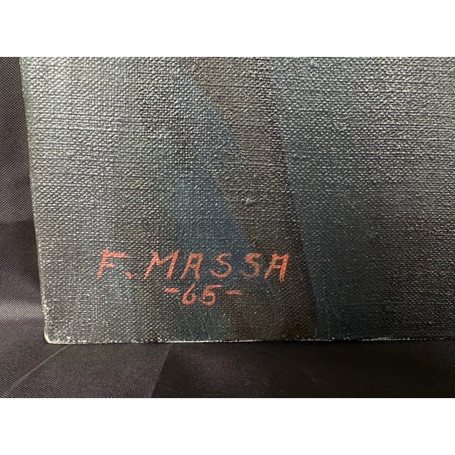 Vintage 1960s Man and Woman Oil Painting Portrait Set, a Pair For Sale - Image 11 of 12