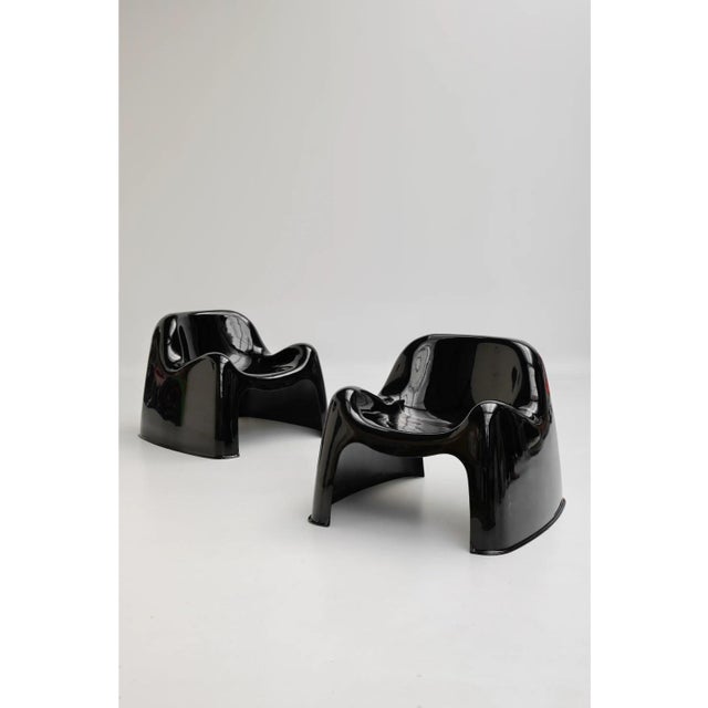 Toga Chairs in Black Fiberglass by Sergio Mazza for Artemide, 1980s, Set of 2 For Sale - Image 15 of 15