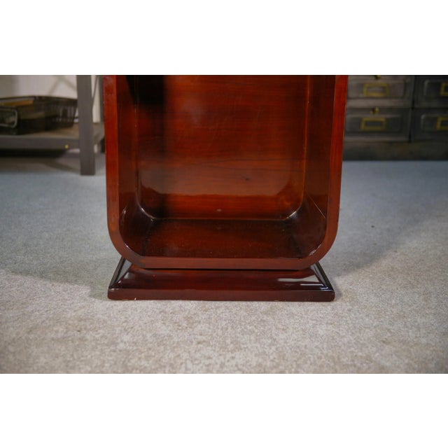 Art Deco Bedside Table in Varnished Wood with Lacquered Finish, 1930s For Sale - Image 4 of 13