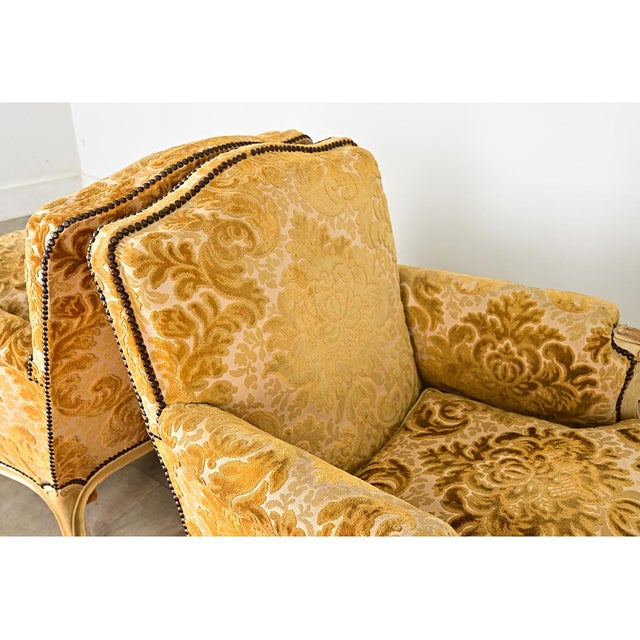 French 19th Century Pair of Louis XV Style Bergeres For Sale - Image 14 of 14