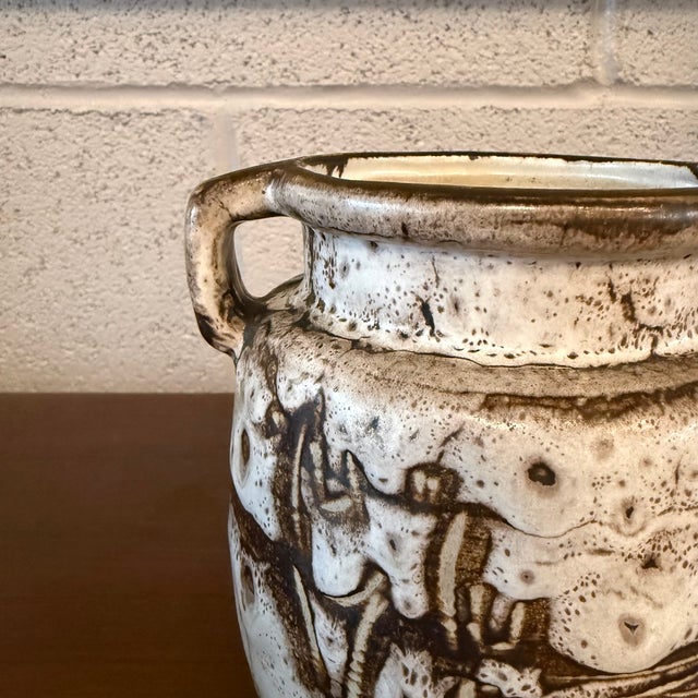 Mid 20th Century Brutalist Japanese Handled Art Pottery Vase For Sale In New York - Image 6 of 8