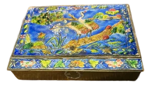 Chinoserie Enamel Brass Box Circa 1890