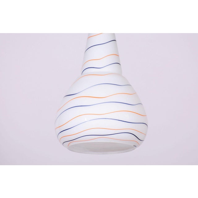 1960s Mid-Century Chandelier in Chromed Steel and Milk Glass, Czech, 1960s For Sale - Image 5 of 12