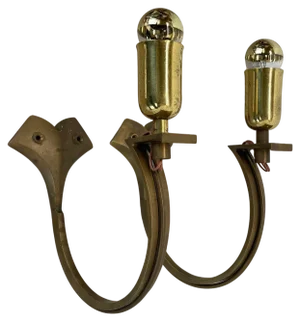Large Brutalist Bronze Brass Wall Sconces, Italy, 1970s, Set of 2