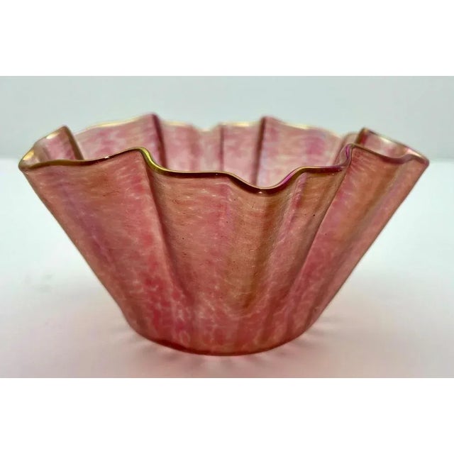 Glass Art Nouveau Cookie Bowl in Iridescent Glass attributed to Pallme Konig & Hagel, 1870s For Sale - Image 7 of 10