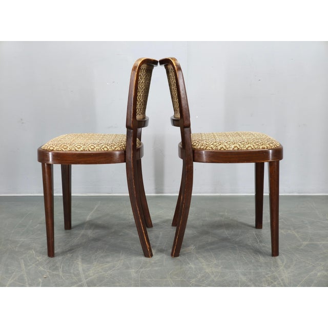 Wood Dining Chairs from Thonet, Former Czechoslovakia, 1940s, Set of 4 For Sale - Image 7 of 17