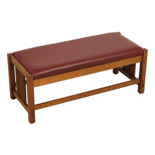 Stickley Mission Oak Arts & Crafts Long Bench For Sale