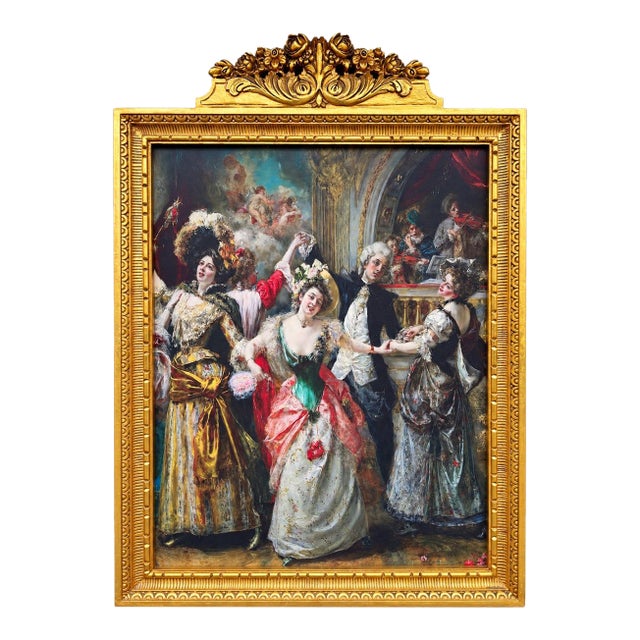 20c European Artisan Paris Gold Beech Fabric Wall Art For Sale