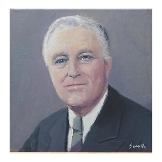 Sean Wu Original Oil Portrait, President Roosevelt For Sale