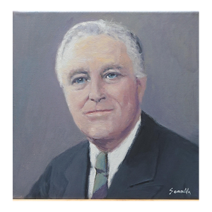 Sean Wu Original Oil Portrait, President Roosevelt
