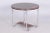 Small Bauhaus Round Oak & Chrome-Plated Steel Side Table, Czechia, 1930s, in Good conditions. Designed 1920 to 1949