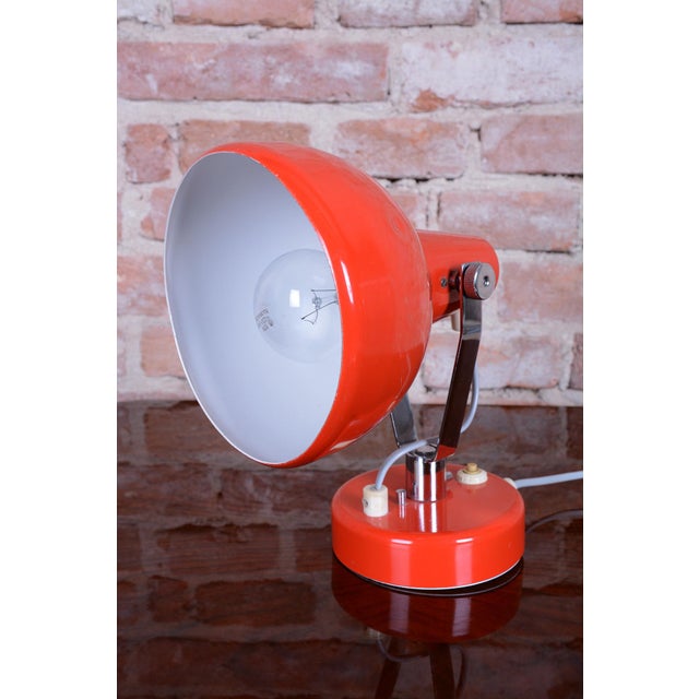 1960s Mid-Century Modern Table Lamp in Lacquered Metal from Napako, Czech, 1960s For Sale - Image 5 of 11