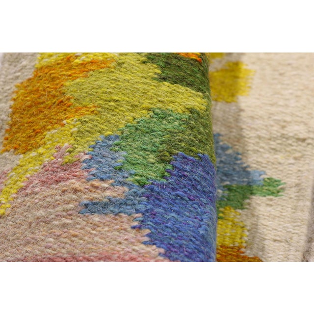 Textile Ingegerd Silow Vintage Swedish Rollakan Rug, 01'11 X 02'09 For Sale - Image 7 of 11