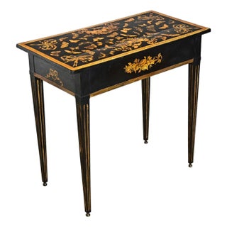 Early 20th Century English Painted Vintage Table with Découpage For Sale