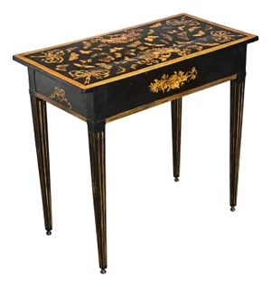 Early 20th Century English Painted Vintage Table with Découpage