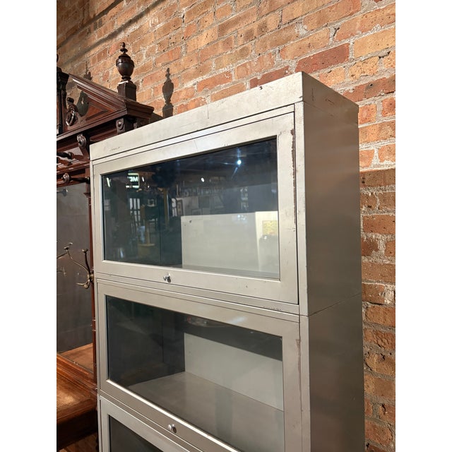 Vintage 5-Section Industrial Steel Bookcase For Sale In Chicago - Image 6 of 12