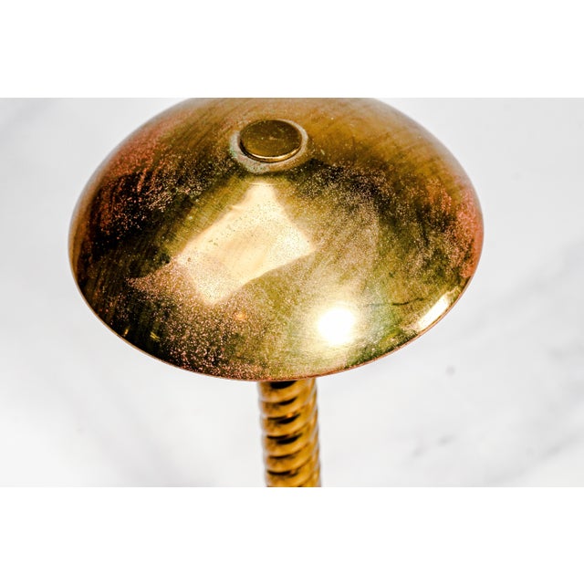 Charming Vintage 1940s Brass Hat Stand Spiral Twist Column Display Antique Style Hat Holder House Retail Decor For Sale - Image 4 of 8