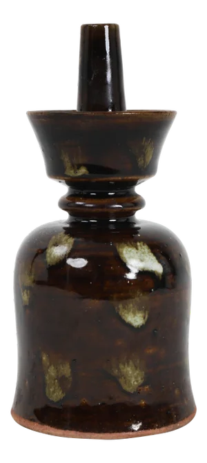 Vintage Dark Glazed Candle Holder